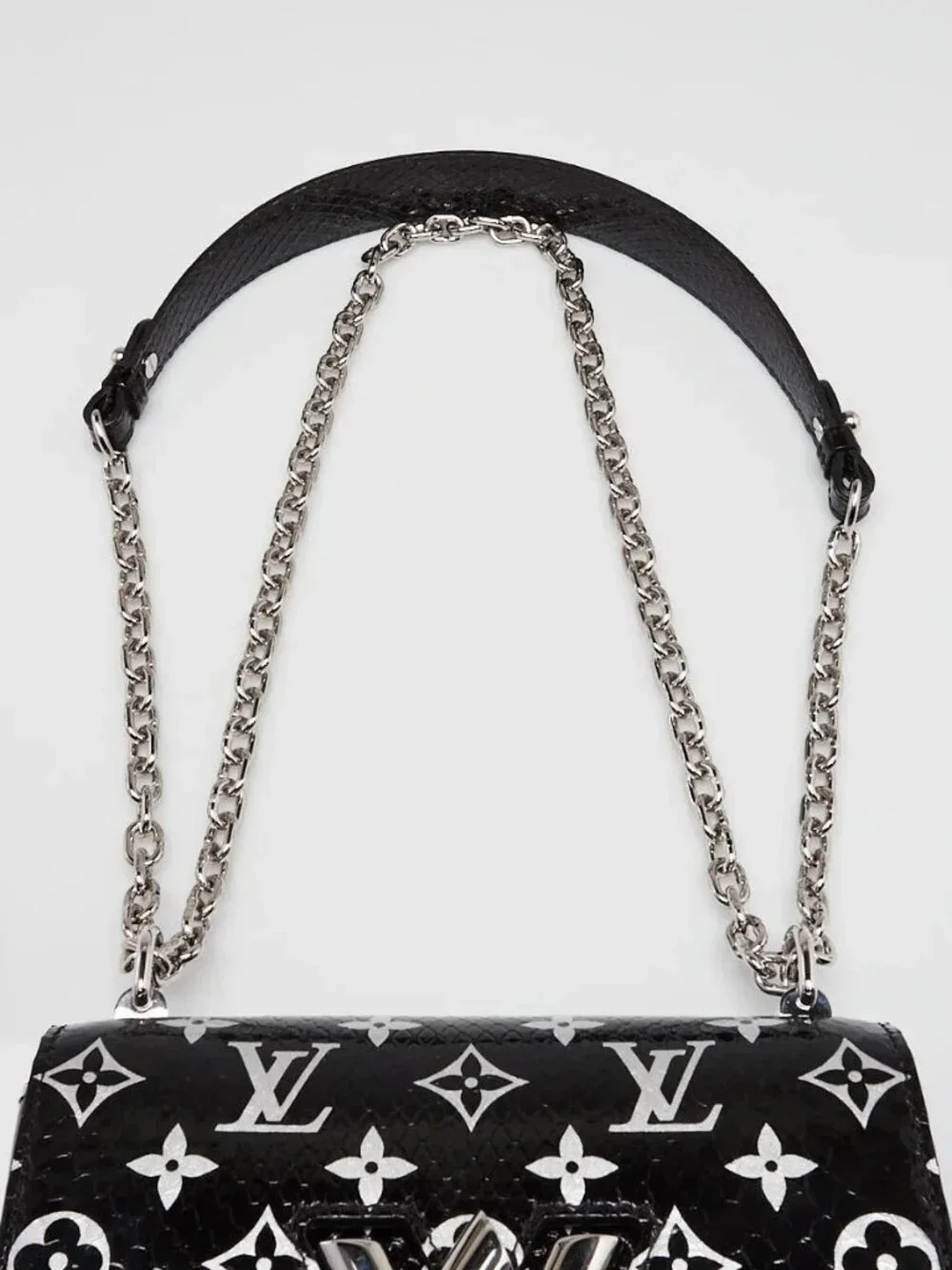 Louis Vuitton Black/Silver Monogram Python Twist PM Bag